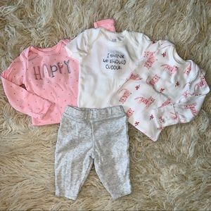 3/$12 Carters Girls Onsie Bundle